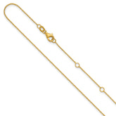 14k Yellow Gold .9mm Round Cable 1in+1in Adjustable Chain